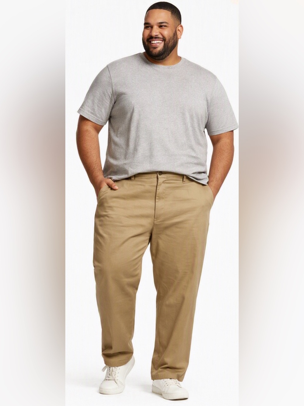 St John’s Bay Men’s Relaxed Fit Chinos on Classic Khaki Sz 46/32L